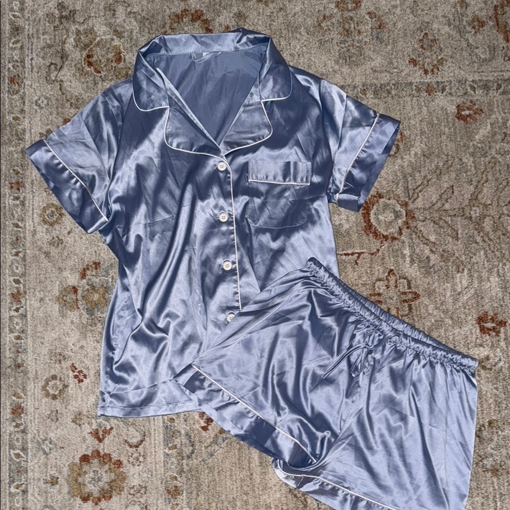 Silky Blue Women's Pajama Set